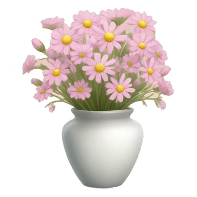 Bouquet of light pink wildflowers in a vase w sticker