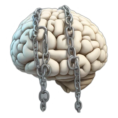 chained brain sticker