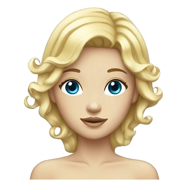 mermaid with blond and short hair and blue eyes sticker