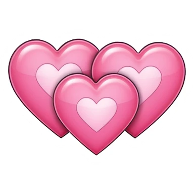 three pink pixel hearts with white-glowing effect sticker