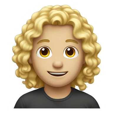 Blond long curly Hair boy sticker