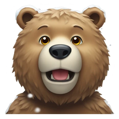 Bear in snow sticker