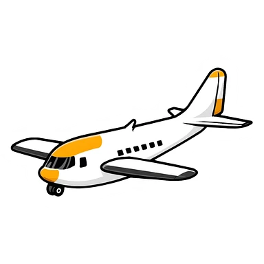 goose shaped like an airplane, airplane with goose features sticker