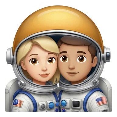 Astronaut couple cuddling  sticker