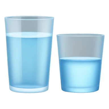 glass of water and empty glass sticker
