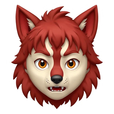 Wolf Boy Red Scared sticker