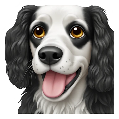 Black and white spaniel sticker
