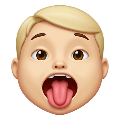 Tongue out shaking sticker