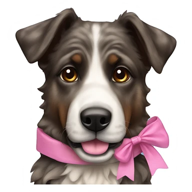 Brindle shepherd with pink bow sticker