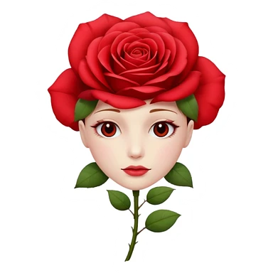 rose with face sticker