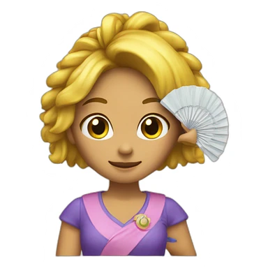 chica con abanico en la mano sticker