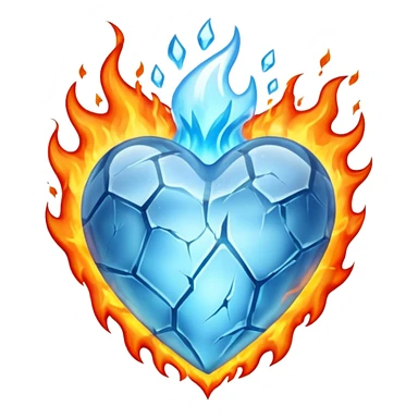 Heart of ice on fire sticker
