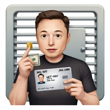 Elon Musk get out of jail free card sticker