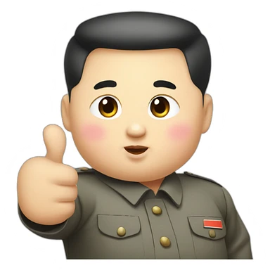 fat and cute Kim jong un giving you a thumbs up sticker