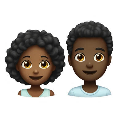 One black girl and black boy and baby sticker