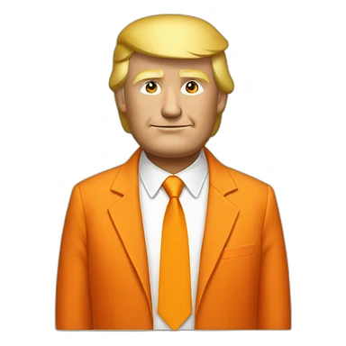 Donald Trump in orange clothing sticker