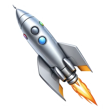 robot like a rocket flying up sticker