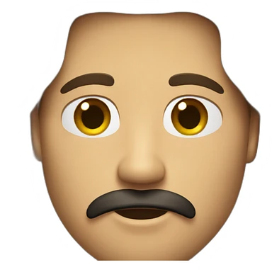 man with brown long hair and black mustache and goatee sticker