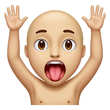 Face with tongue out and hands but sides going out  sticker