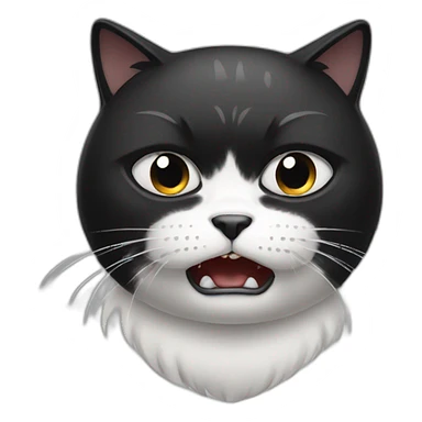 black and white cat angry sticker