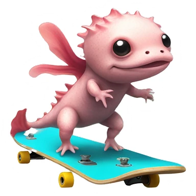 Axolotl on a skateboard in the ocean sticker