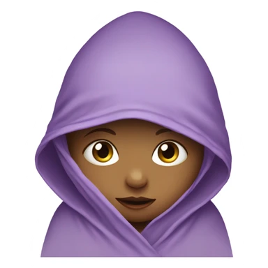 Baby girl in purple hooded swaddle sticker