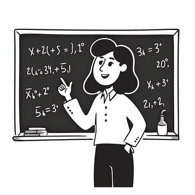 A good math teacher with black hair and beautiful eyes sticker