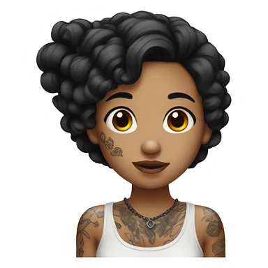 Black haired girl with tattoos  sticker
