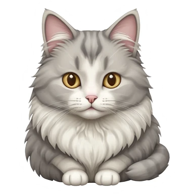 a grey and white cat sitting regally sticker
