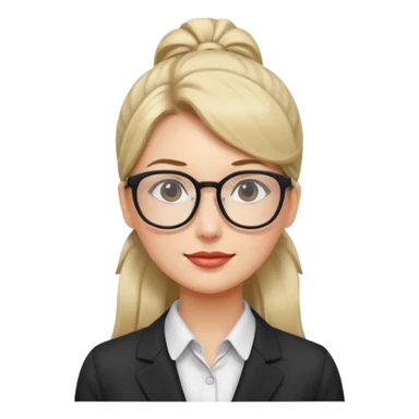 Office lady with high ponytail sticker