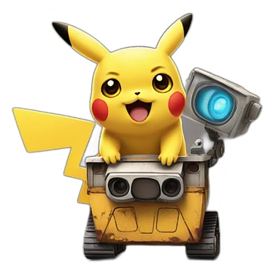 Pikachu slaps wall-e sticker
