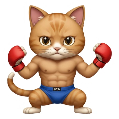cat doing MMA fighting sticker
