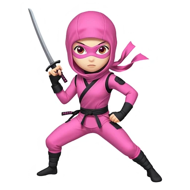 Pink female ninja sticker