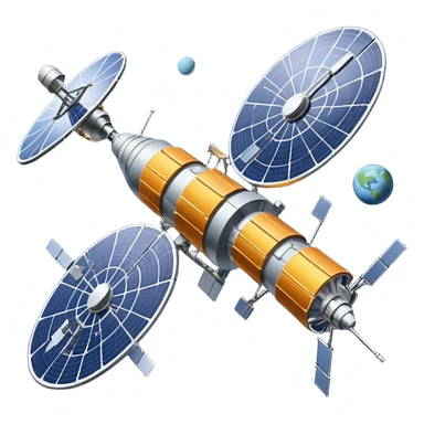 orbiting satellite in space sticker