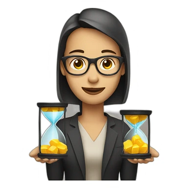 person trading hourglasses sticker