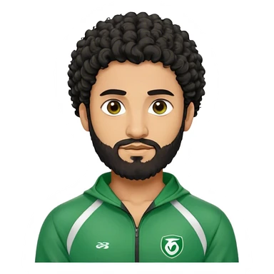 Abdul Ali : Age: Late 20s
Appearance: A strong-built South Asian man with curly black hair, a beard, and dark brown eyes.
Outfit: Green player tracksuit  sticker