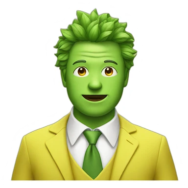 green man in a yellow suit sticker