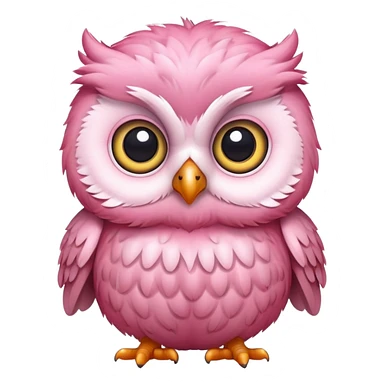 cute pink baby owl sticker