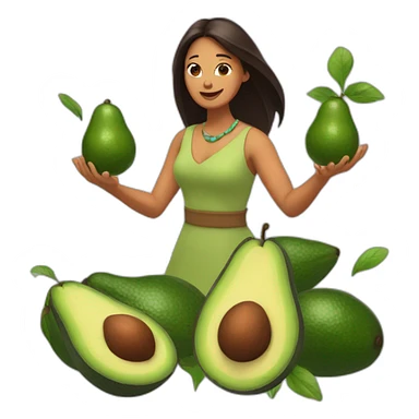 plant lady pocahontas juggling avocados sticker