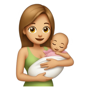 Pregnant Woman Holding A Newborn Baby sticker