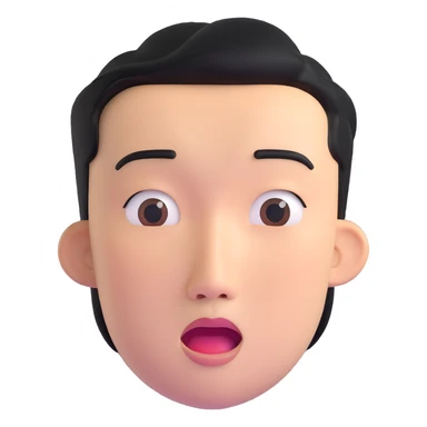 Asian man with a semi-open mouth, looking to the side sticker