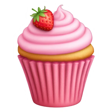 birthday light pink strawberry capcake  sticker