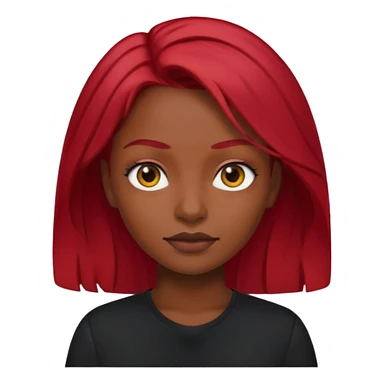 🙎🏾‍♀️ black shirt red hair  sticker
