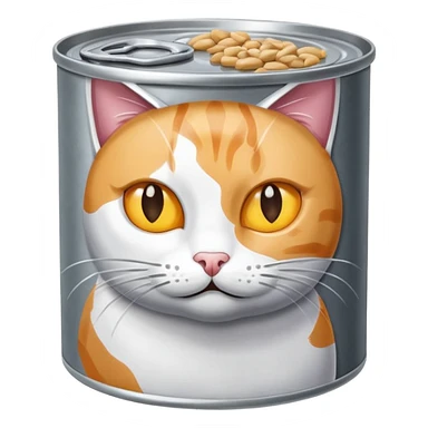 a flat round cat food can sticker