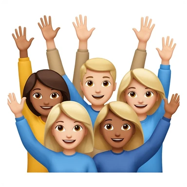 Feliz manos arriba sticker