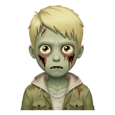boy zombie with blonde hair sticker