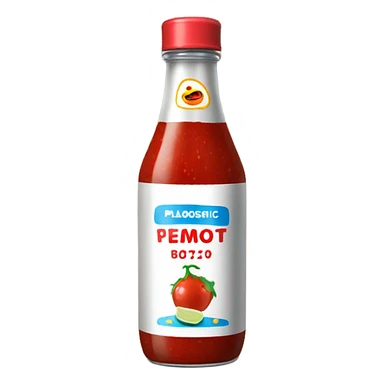 botella de plastico con salsas roja sticker