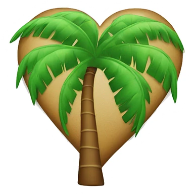 A heart and a palm tree sticker