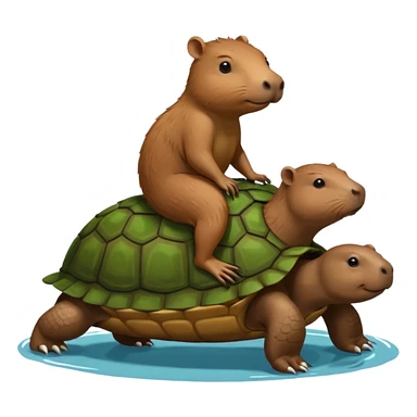 capybara on turtle sticker
