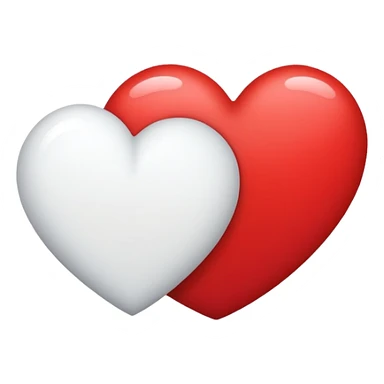 heart, left side red right side white sticker